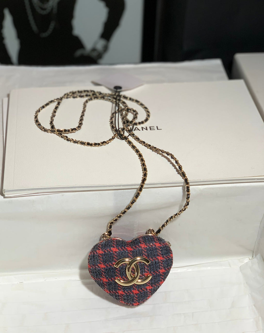 CHLLong Necklace Bag Dark Blue For Women, Women’s Bags 3in/7.6cm