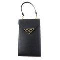 PRADA Mobile phones and smartphone accessories 1BP050 Safiano leather black Saffiano leather mini bag