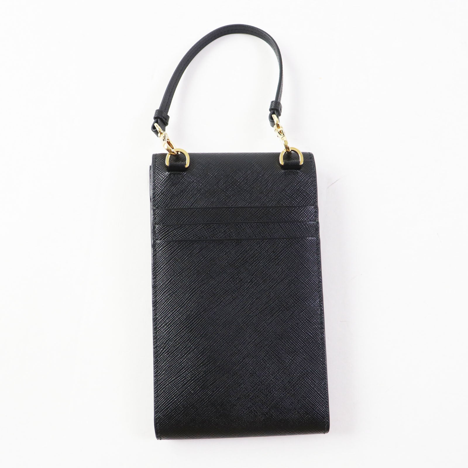 PRADA Mobile phones and smartphone accessories 1BP050 Safiano leather black Saffiano leather mini bag