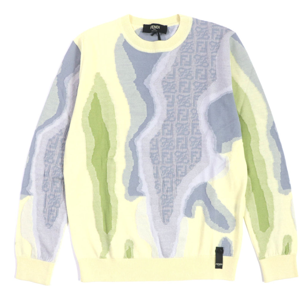 FENDI knit FZX039 cotton Yellow multicolor 46