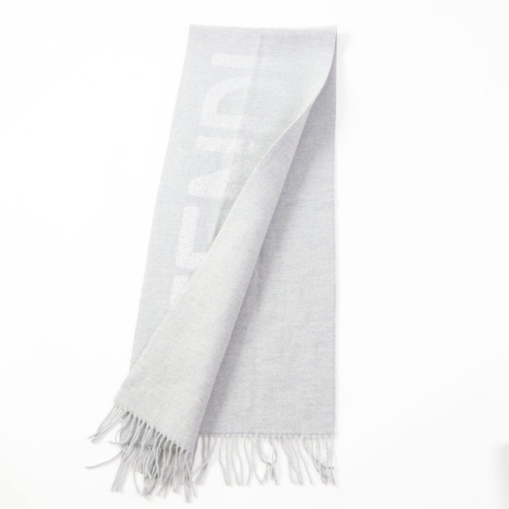 FENDI Scarf Main: 60% wool, 23% cashmere, 13% rayon, 4% metal fiber Light Gray Silver FXT485 AROQ TU Women Used