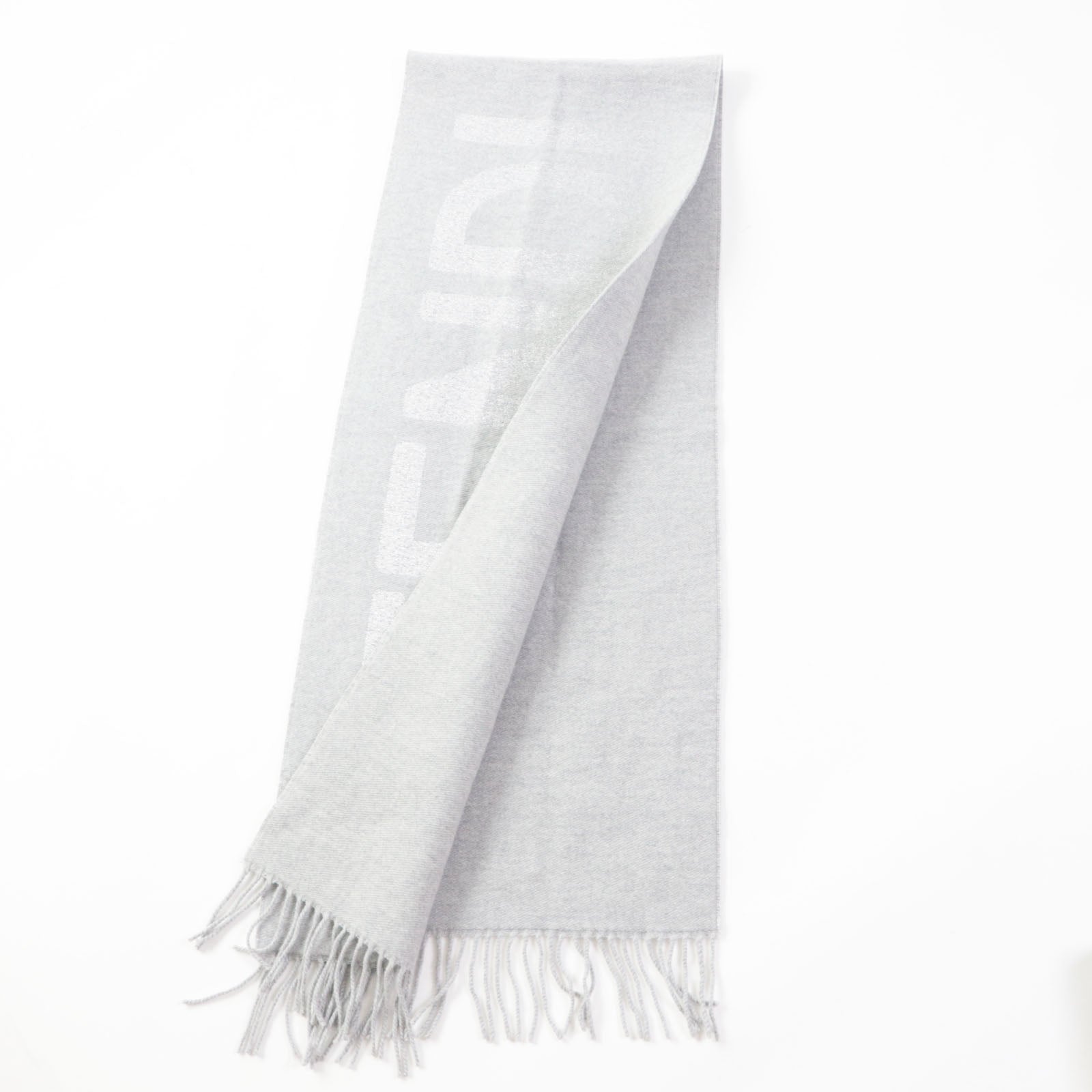 FENDI Scarf Main: 60% wool, 23% cashmere, 13% rayon, 4% metal fiber Light Gray Silver FXT485 AROQ TU Women Used