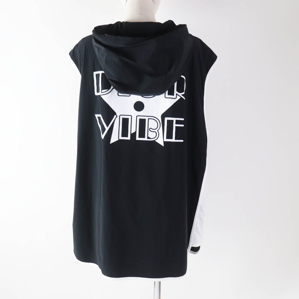 Christian Dior Hoodie 243G15A2260 Nylon Black White Sleeveless Technical Jersey Zip Hoodie DIOR VIBE XS