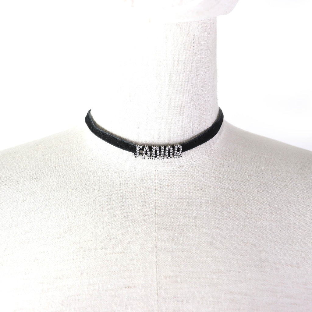 Christian Dior choker ― Black Silver JADIOR