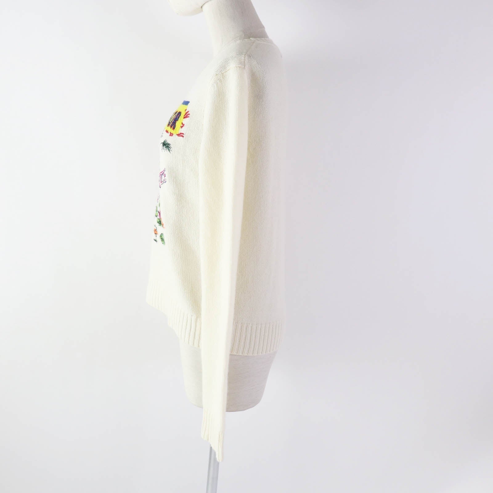 Christian Dior knit 344S57TM152 cashmere White mulch Indian Tiger Motif 44
