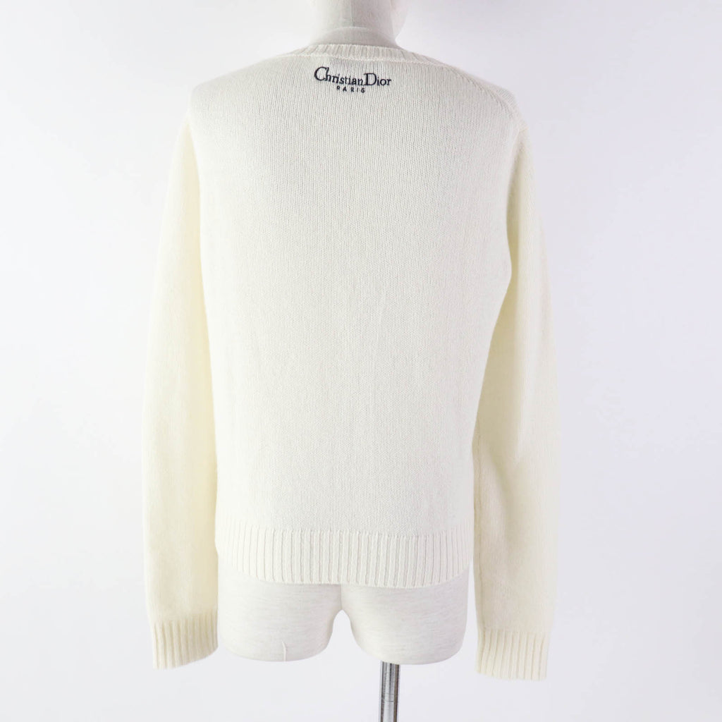 Christian Dior knit 344S57TM152 cashmere White mulch Indian Tiger Motif 44