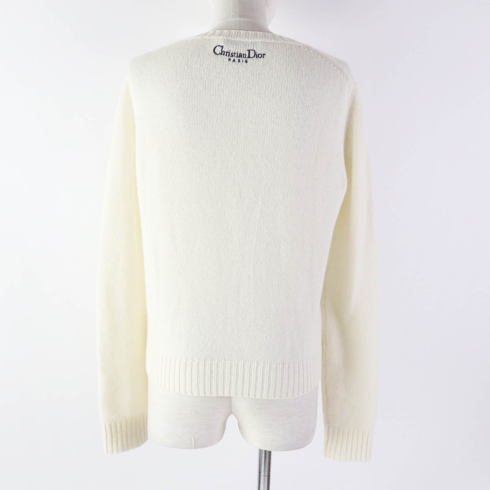 Christian Dior knit 344S57TM152 cashmere White mulch Indian Tiger Motif 44