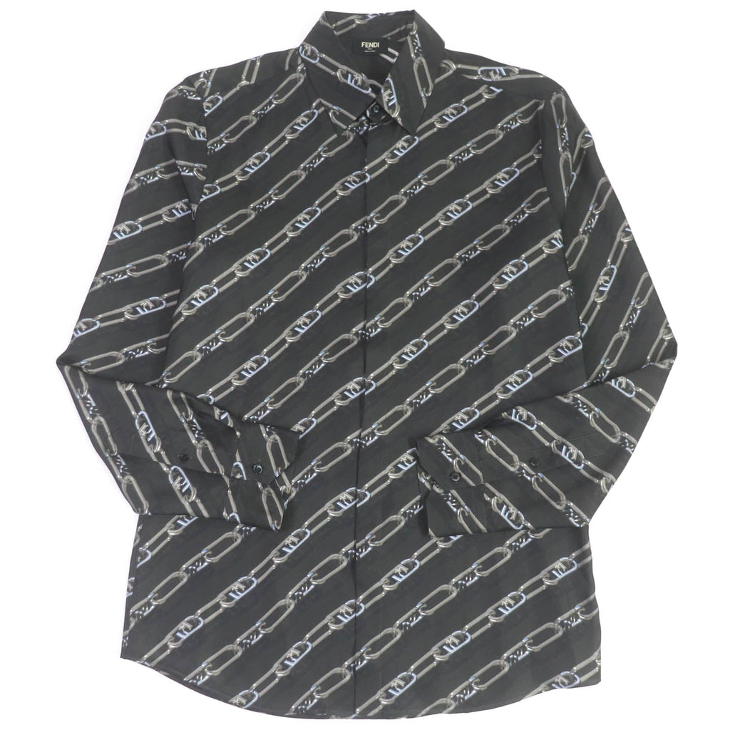 FENDI Long sleeve shirt FS0585 silk charcoal 39