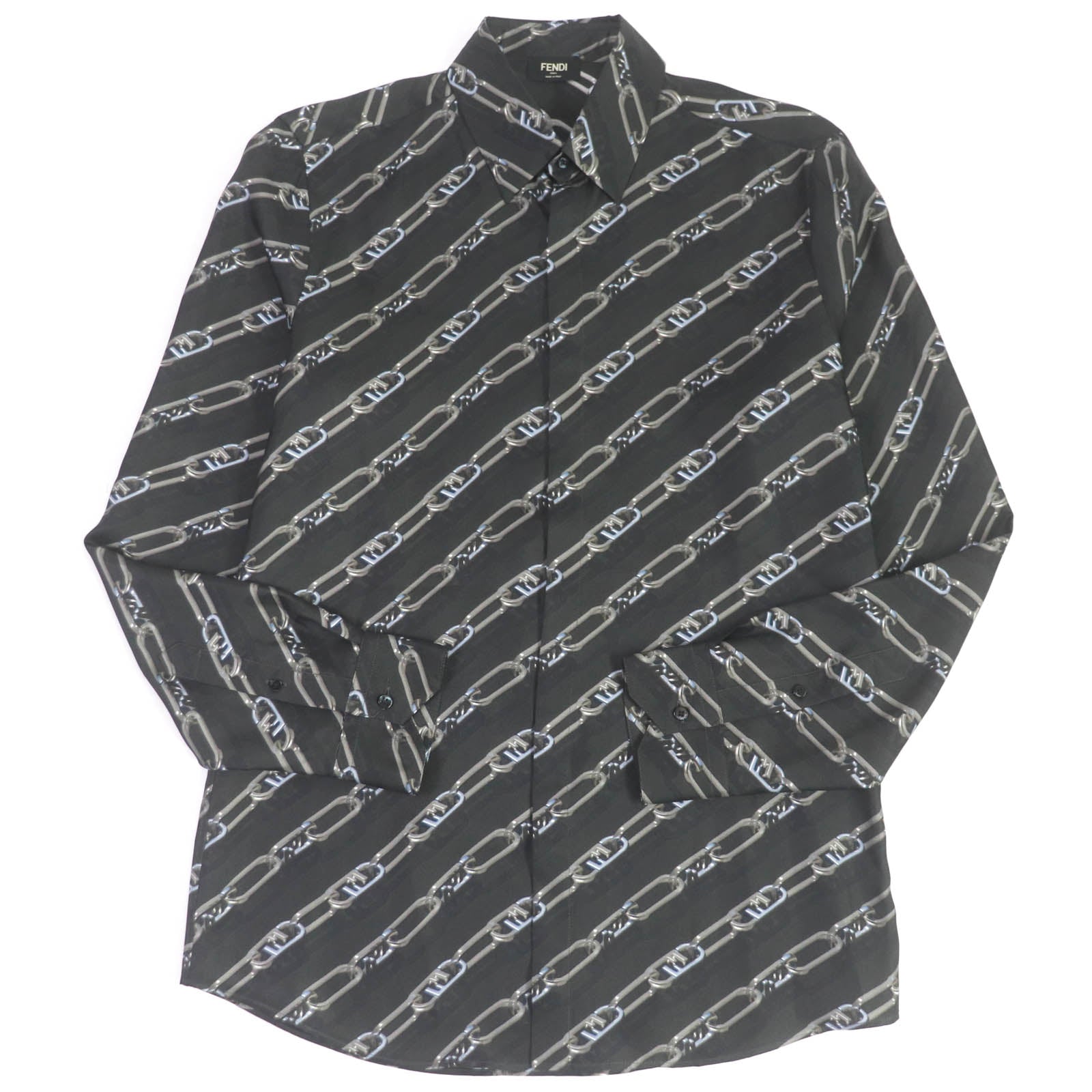 FENDI Long sleeve shirt FS0585 silk charcoal 39
