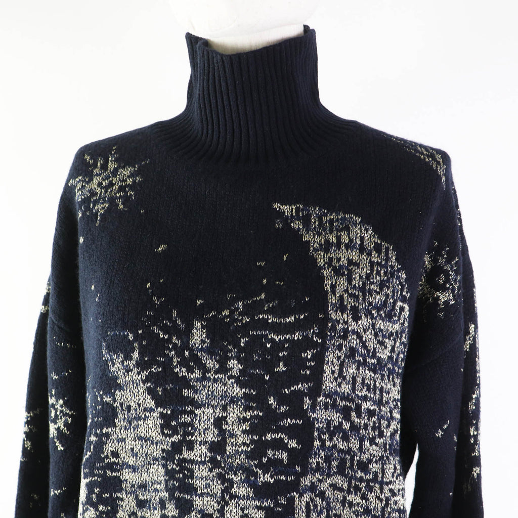 Christian Dior knit 7H24553AM103 cashmere Navy gold 42
