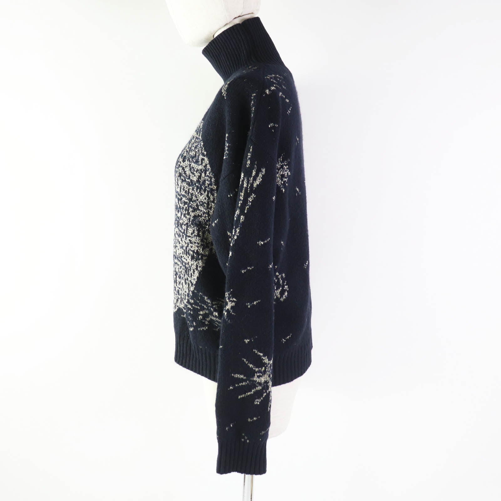 Christian Dior knit 7H24553AM103 cashmere Navy gold 42