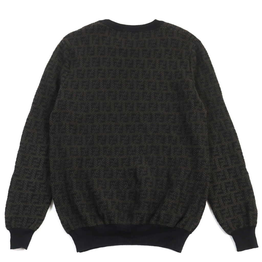 FENDI knit FZX034 AKFS wool Brown black GIROCOLLO FF DETAIL KNIT 54
