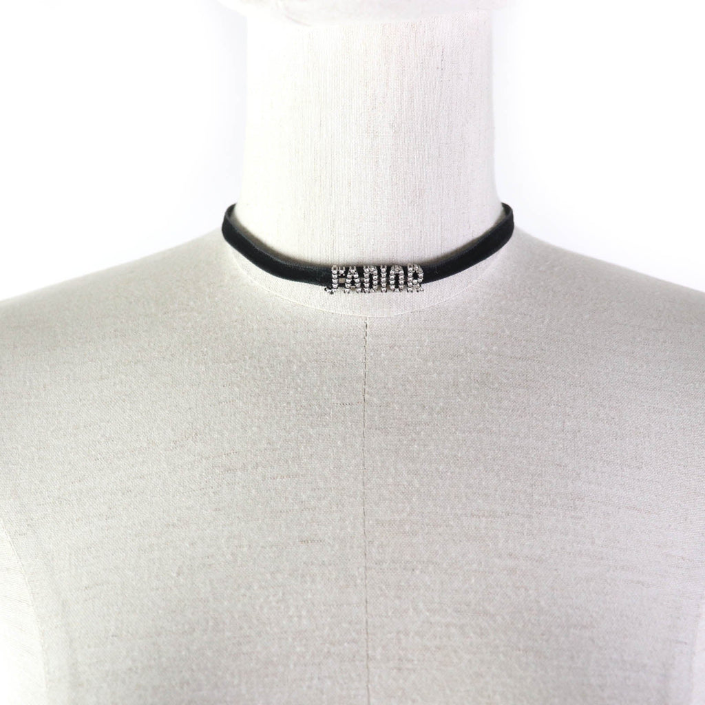 Christian Dior choker ー Black Silver