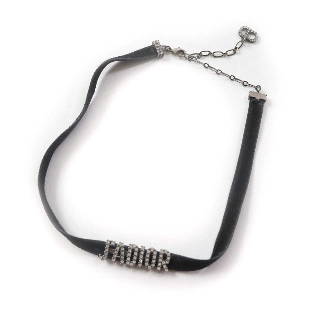 Christian Dior choker ー Black Silver