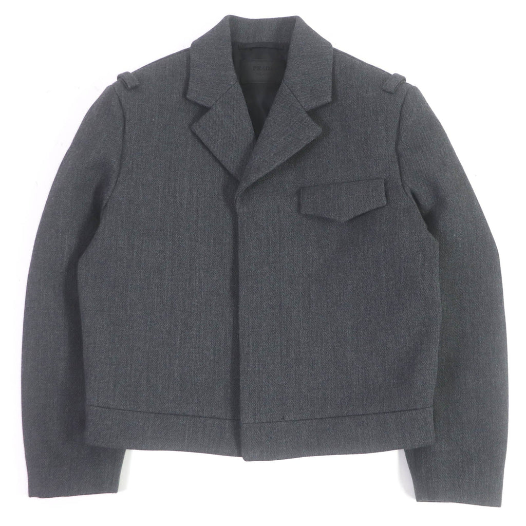 PRADA Blouson SGC362 Outer: 100% virgin wool, Lining: 100% rayon gray mens 48 Used