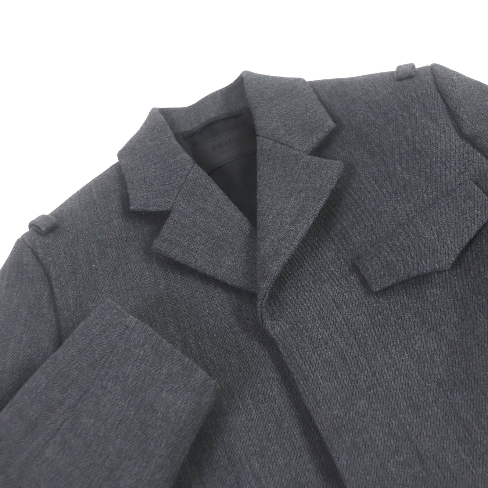 PRADA Blouson SGC362 Outer: 100% virgin wool, Lining: 100% rayon gray mens 48 Used