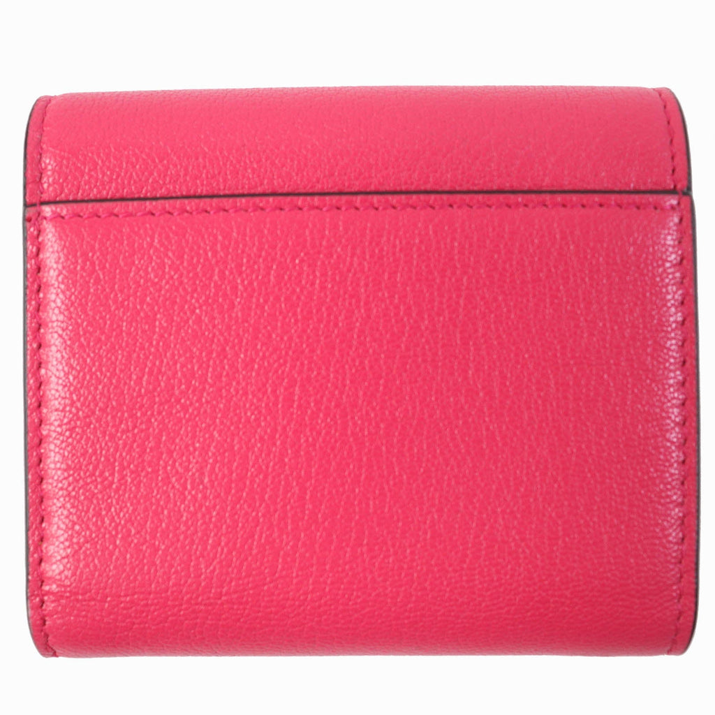 Christian Dior Tri-fold wallet S5652CCEH leather Red pink Saddle Lotus Wallet