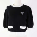 PRADA Short sleeve knit P24I1R cotton Black White 38