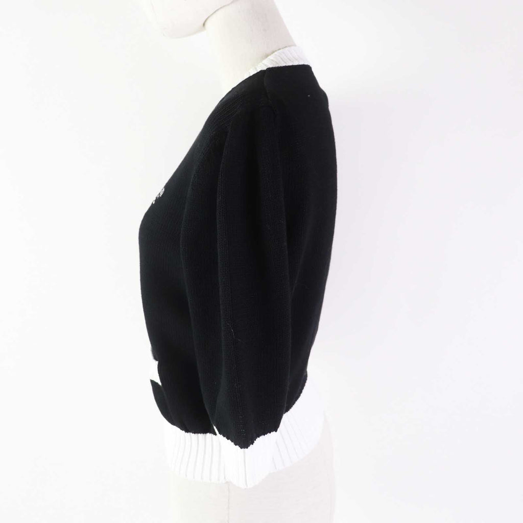 PRADA Short sleeve knit P24I1R cotton Black White 38