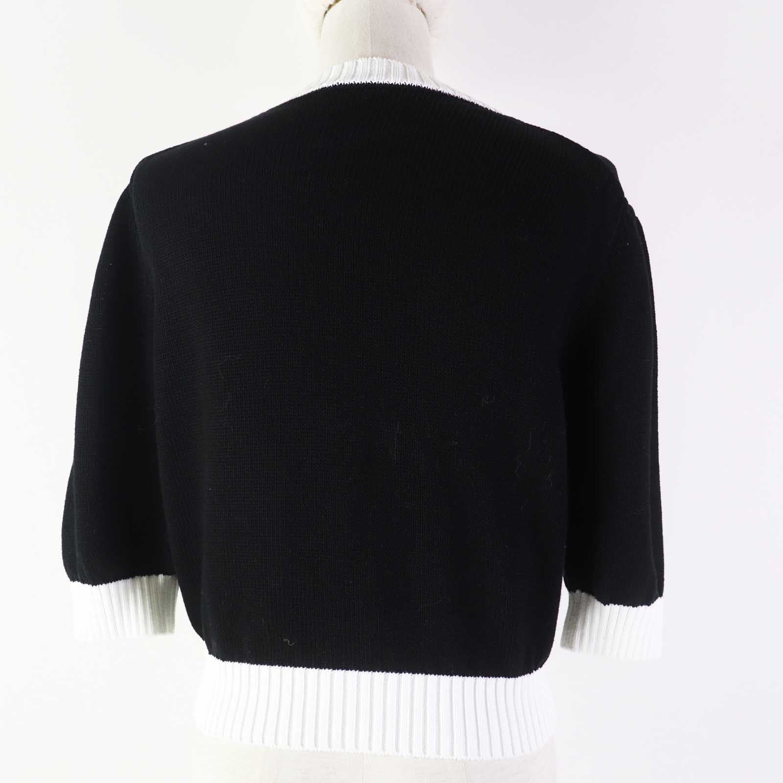 PRADA Short sleeve knit P24I1R cotton Black White 38