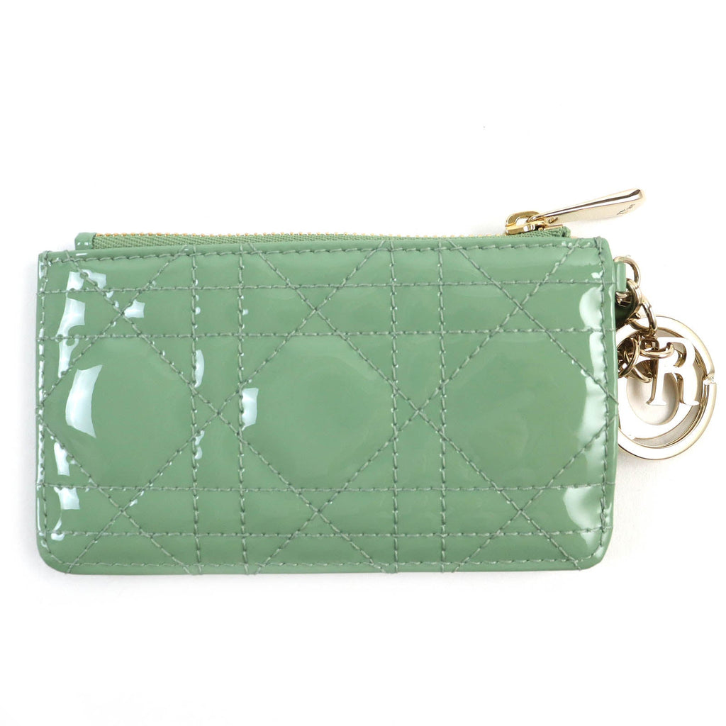 Christian Dior Coin case S0841OVRB Cannage (patent leather) Light green Lady Dior