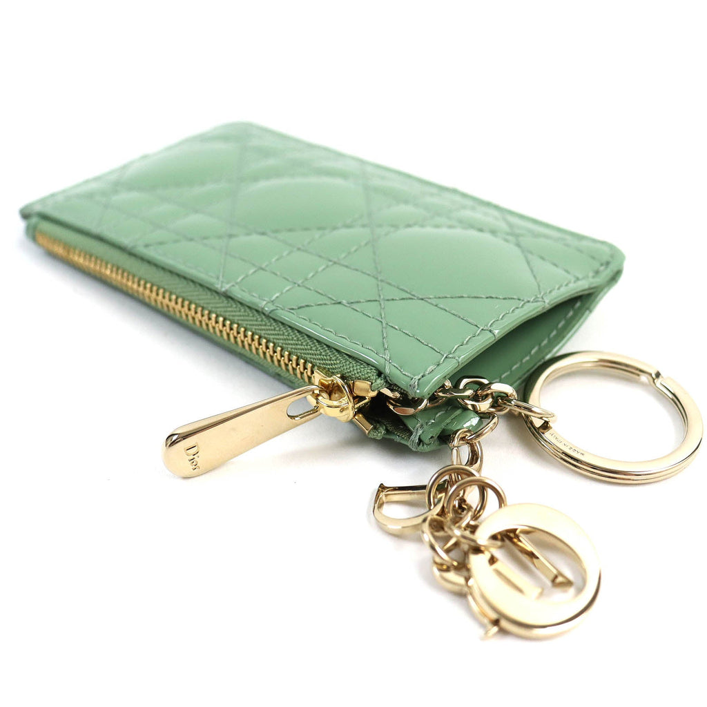 Christian Dior Coin case S0841OVRB Cannage (patent leather) Light green Lady Dior