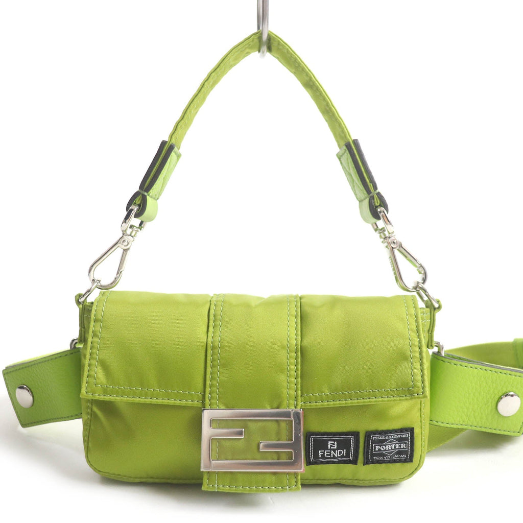 FENDI Sling bag 7AS138 Main: Nylon, Main: Leather wasabi green Baguette Mini mens Used