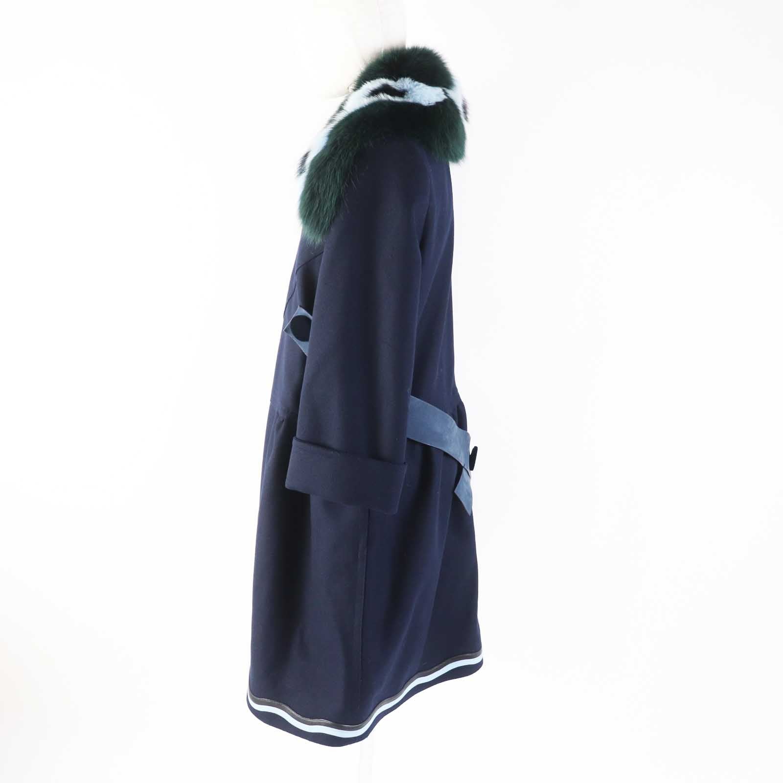 FENDI coat FF8246 wool Navy 42