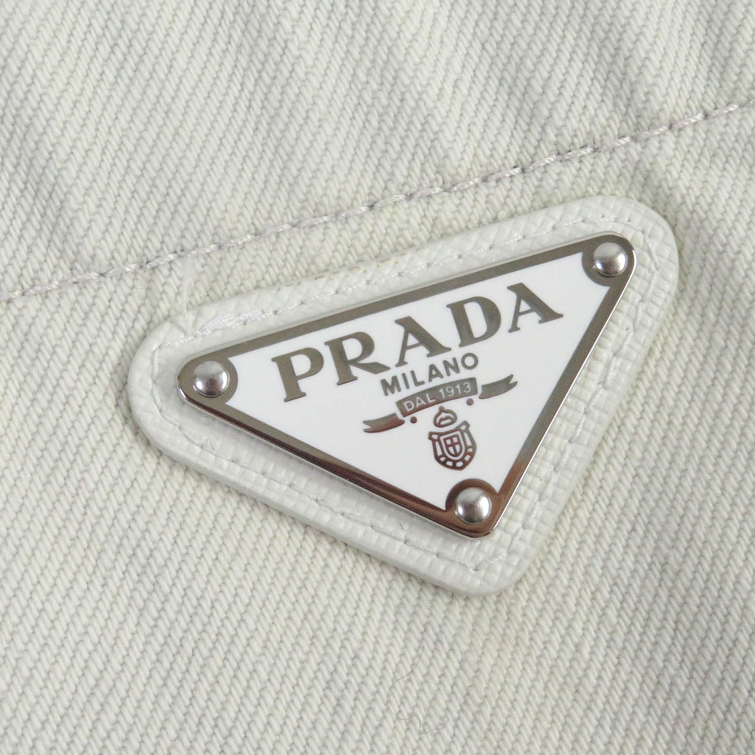 PRADA Denim Jacket GEC067 Main: 100% cotton leather, part: calf leather White type mens XXL Used