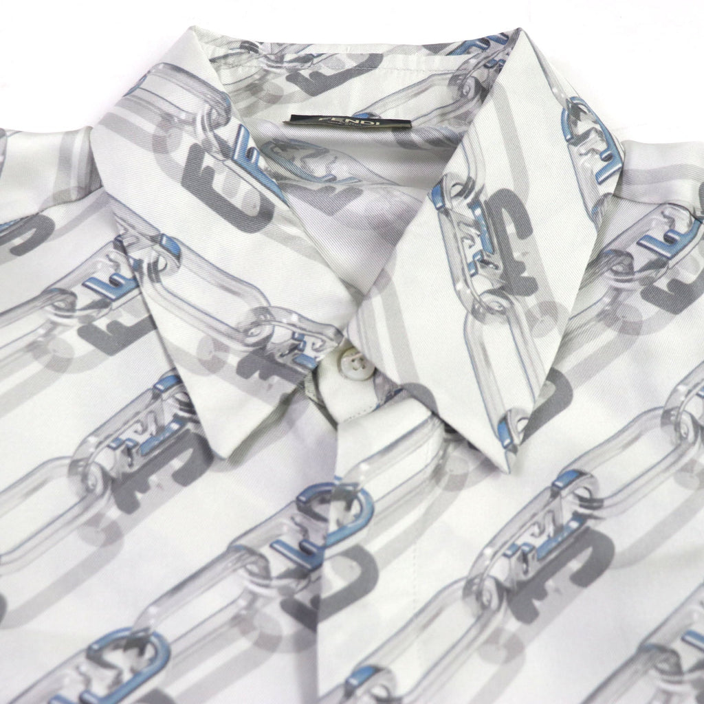 FENDI Long sleeve shirt FS0585 silk Light gray 39