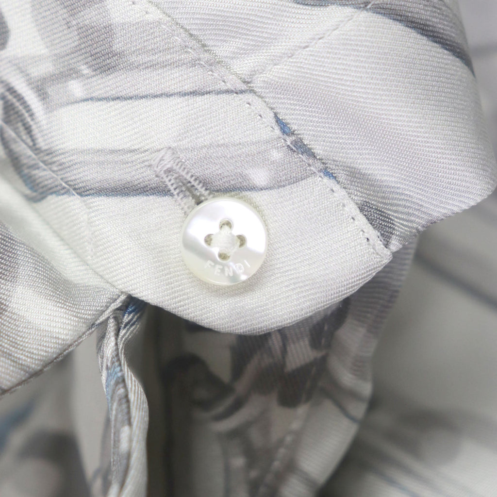 FENDI Long sleeve shirt FS0585 silk Light gray 39