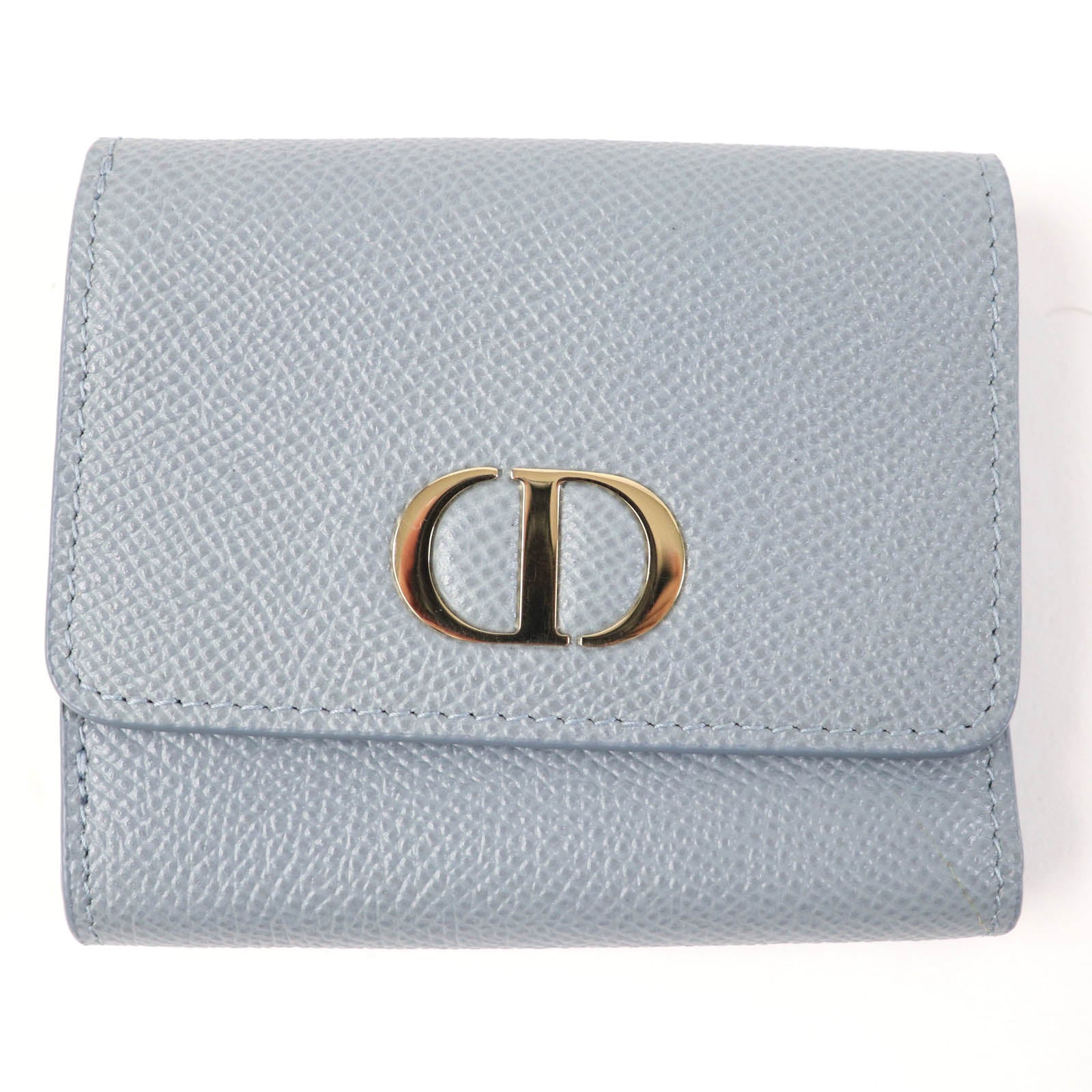Christian Dior Tri-fold wallet Grain Calfskin Leather Cloud blue 30 Montagne Lotus Wallet