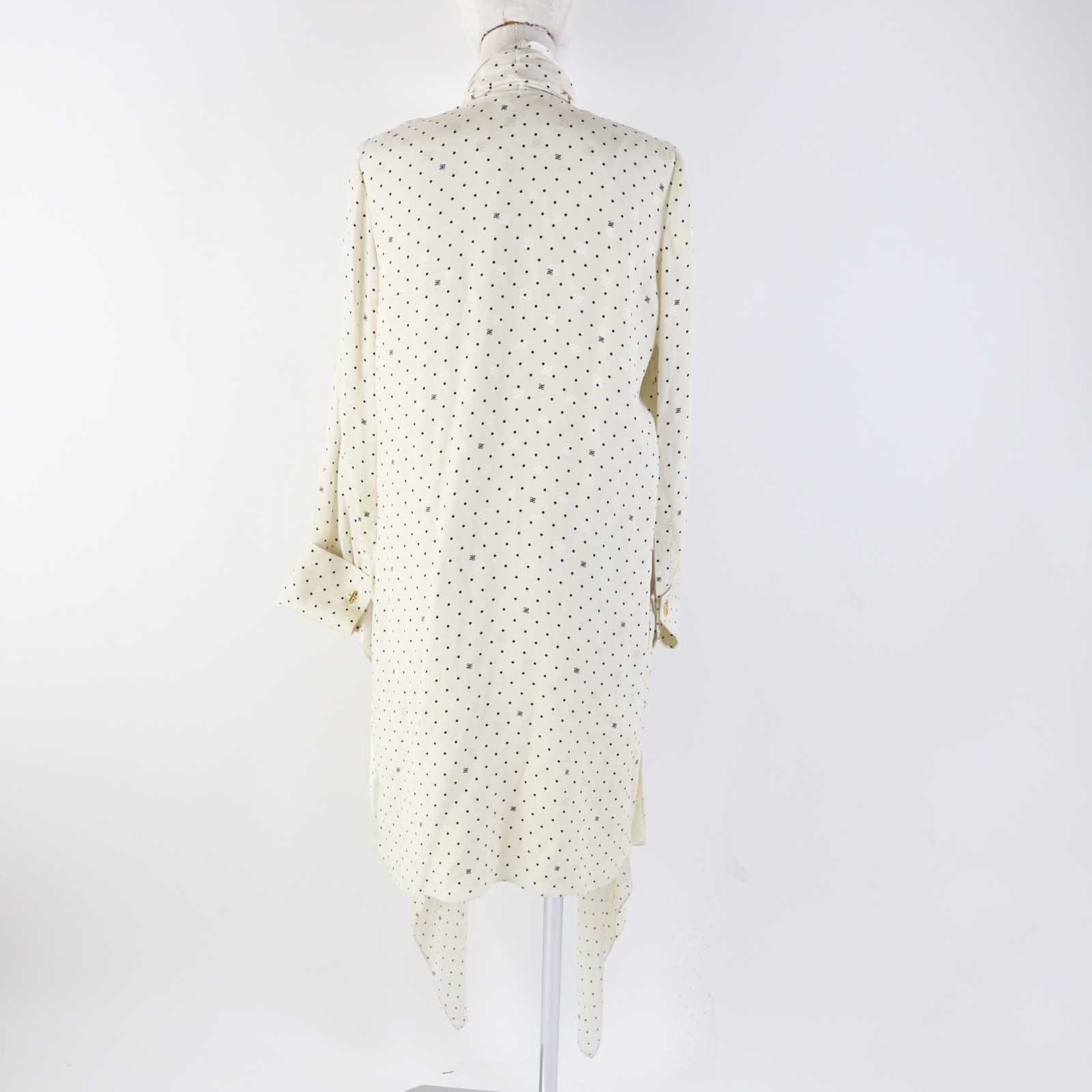 FENDI one piece silk Beige black 36