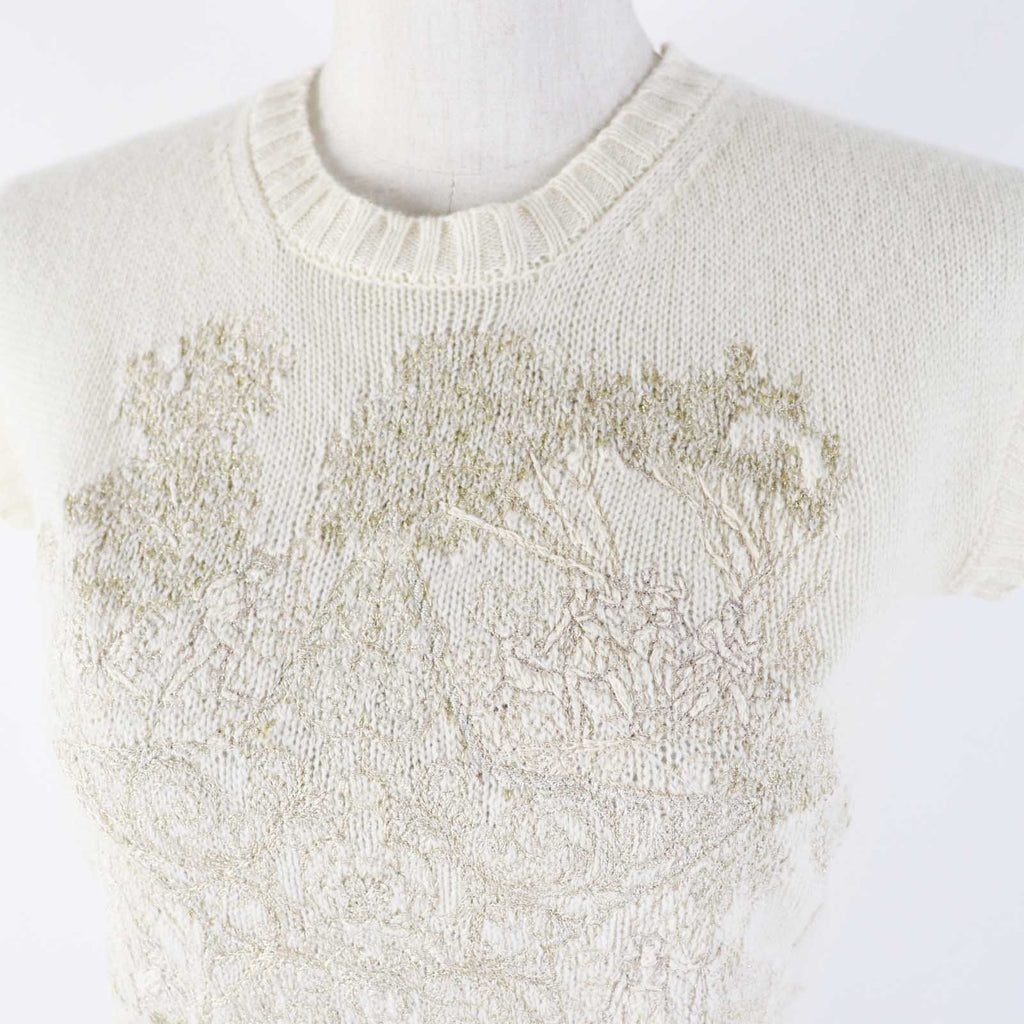 Christian Dior knit 214S12AM001 cashmere Ivory Gold 38