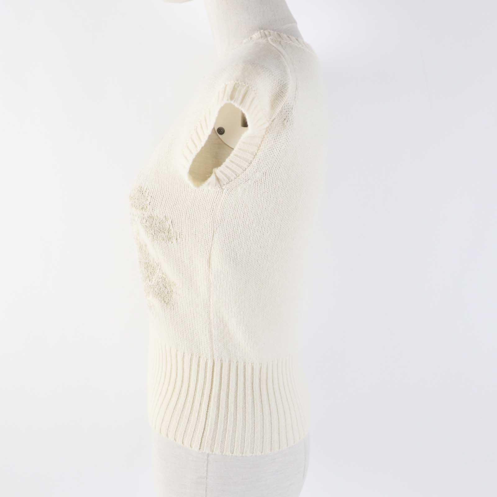 Christian Dior knit 214S12AM001 cashmere Ivory Gold 38