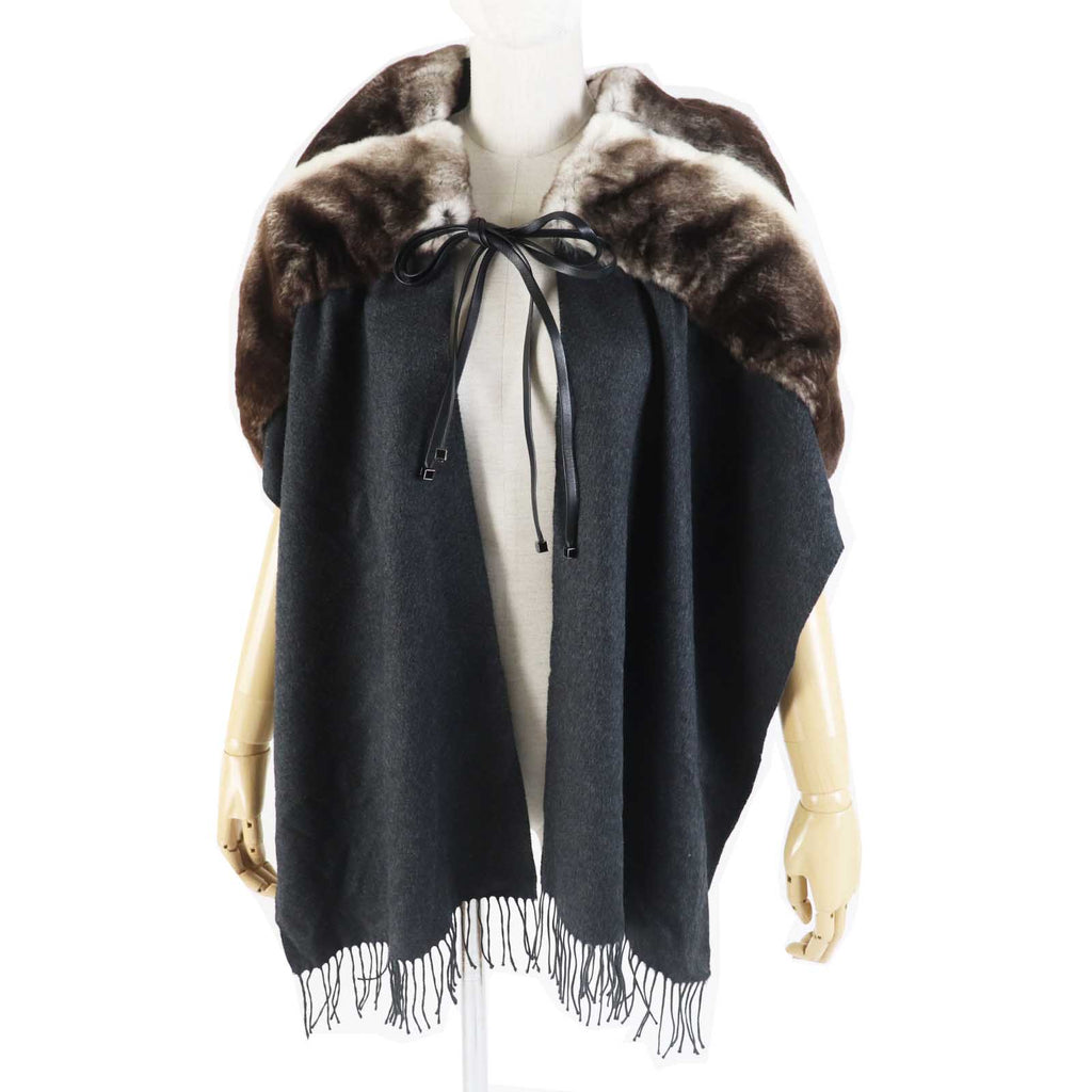 FENDI Scarf FVG480 origura Brown gray