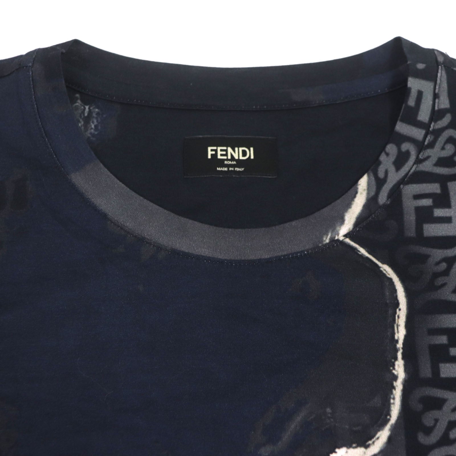FENDI Short sleeve T-shirt FY0936 cotton Black navy M