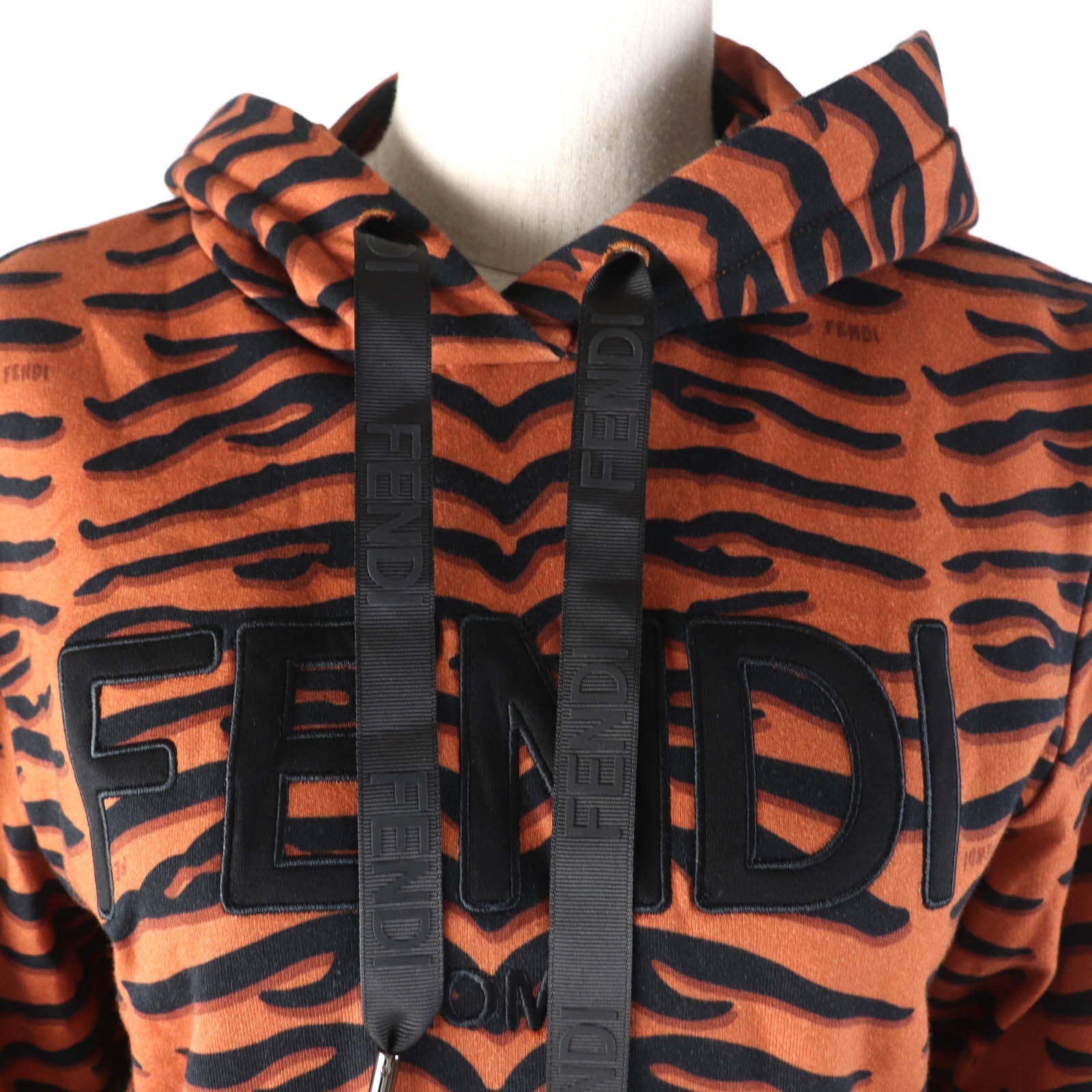 FENDI Hoodie FS7516 cotton Brown black XS