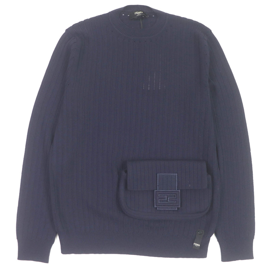 FENDI sweater FZX104 wool Navy 50