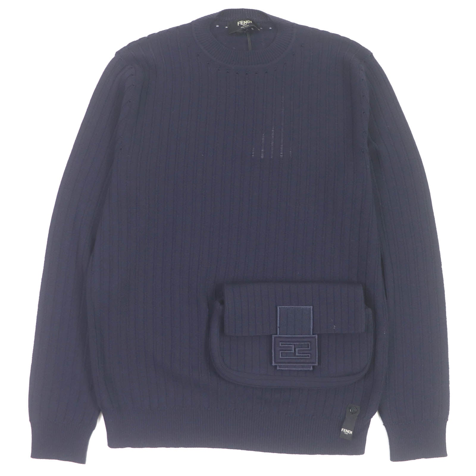 FENDI sweater FZX104 wool Navy 50