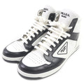 PRADA High cut sneakers 2TE182 leather White black 10