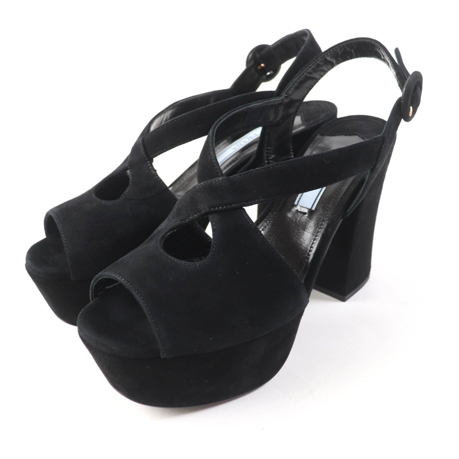 PRADA Sandals Suede leather black 36
