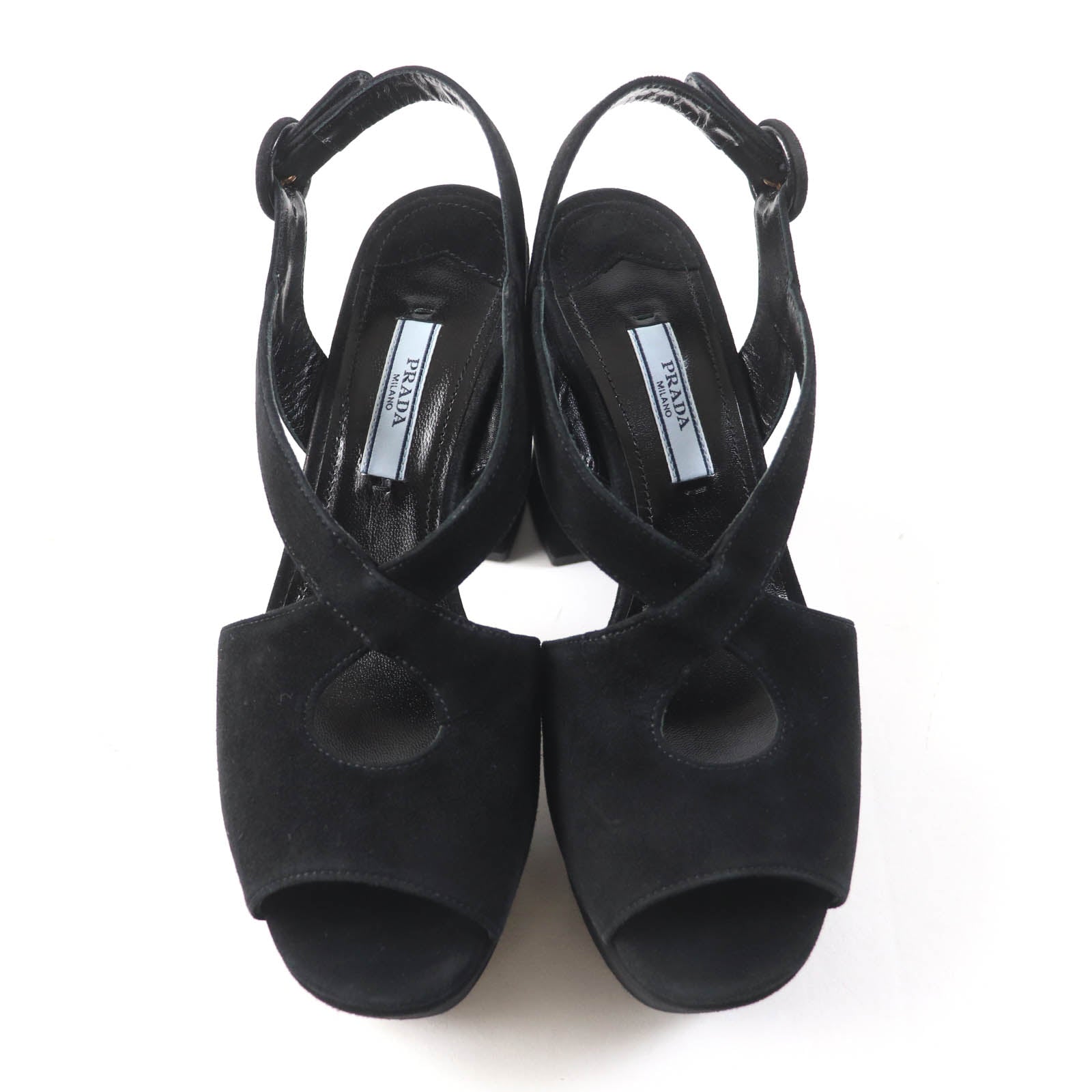 PRADA Sandals Suede leather black 36