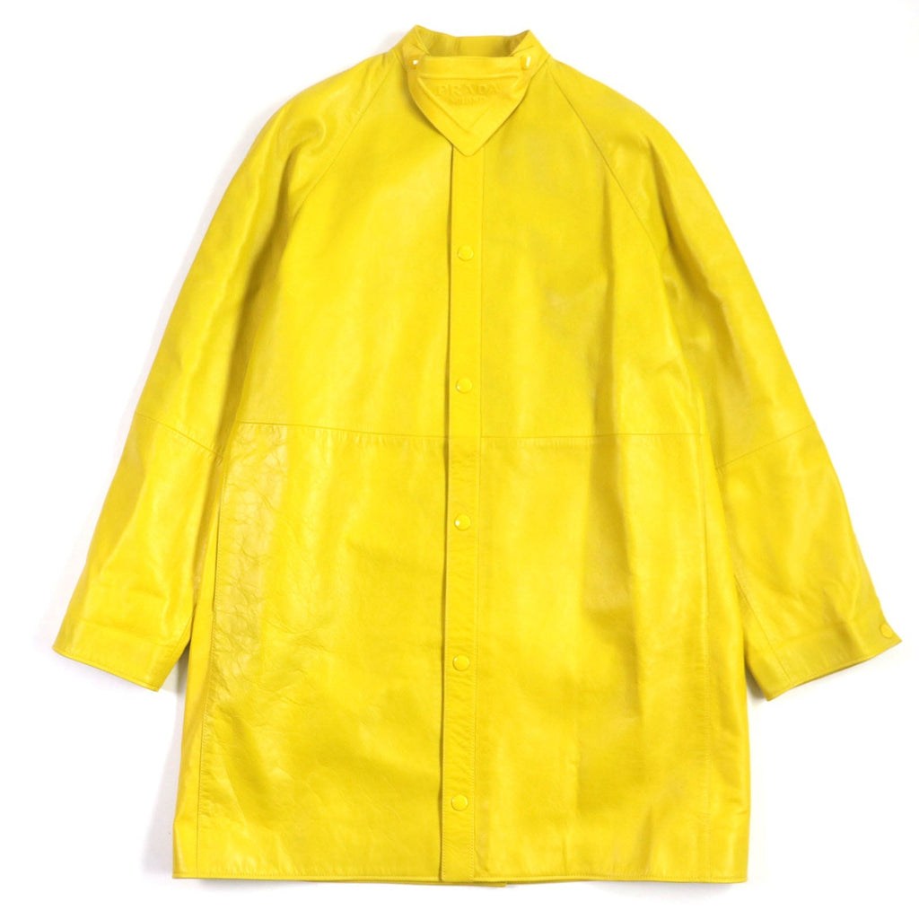 PRADA Leather coat UPS564 Lamb leather yellow S