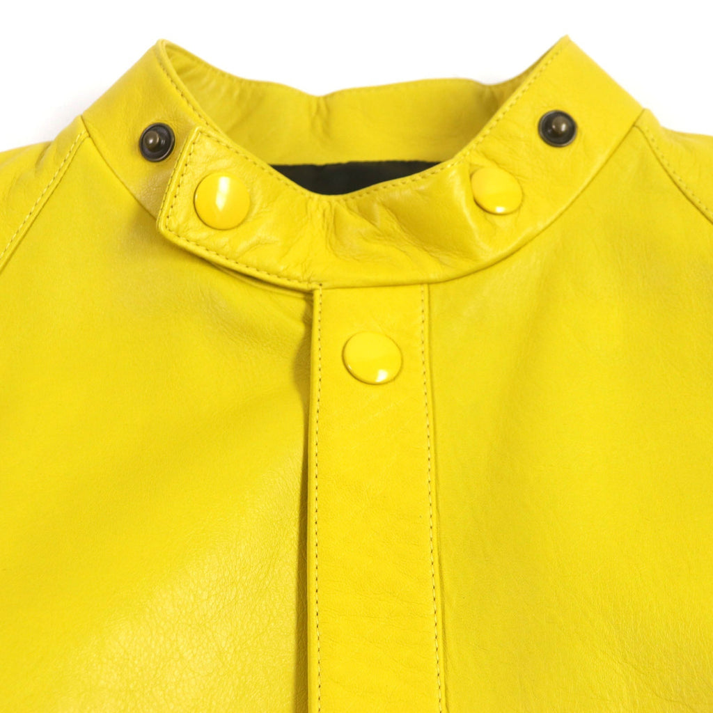 PRADA Leather coat UPS564 Lamb leather yellow S