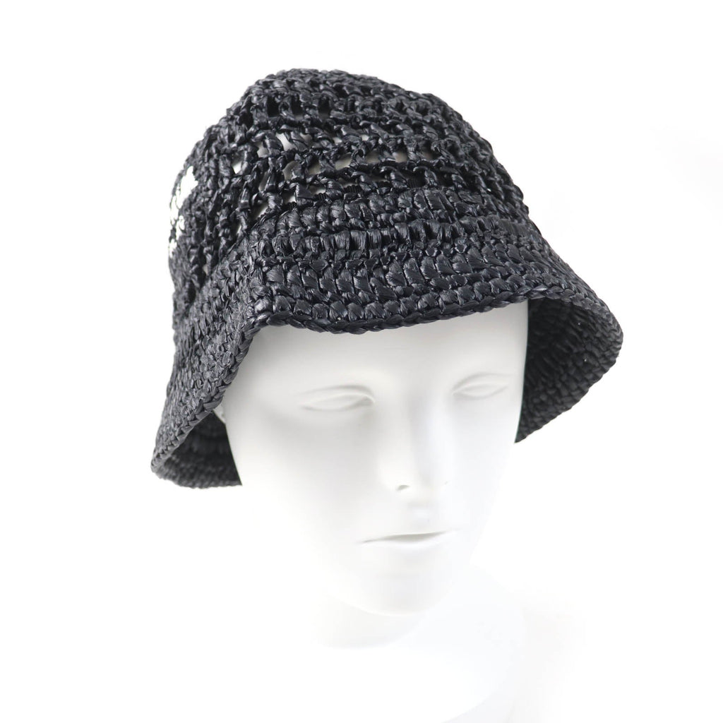 PRADA hat 1HC137 2A2T Viscose (rayon) black Crochet Bucket Hat M
