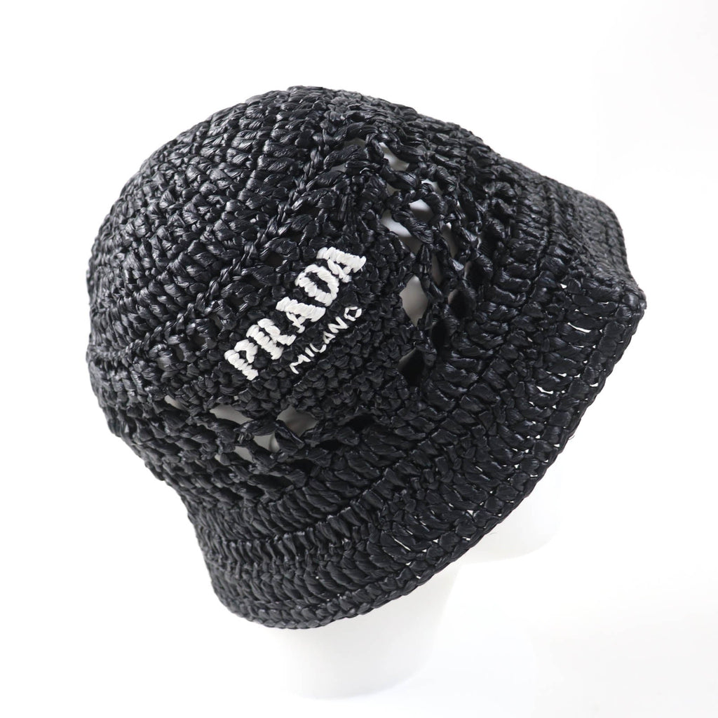 PRADA hat 1HC137 2A2T Viscose (rayon) black Crochet Bucket Hat M