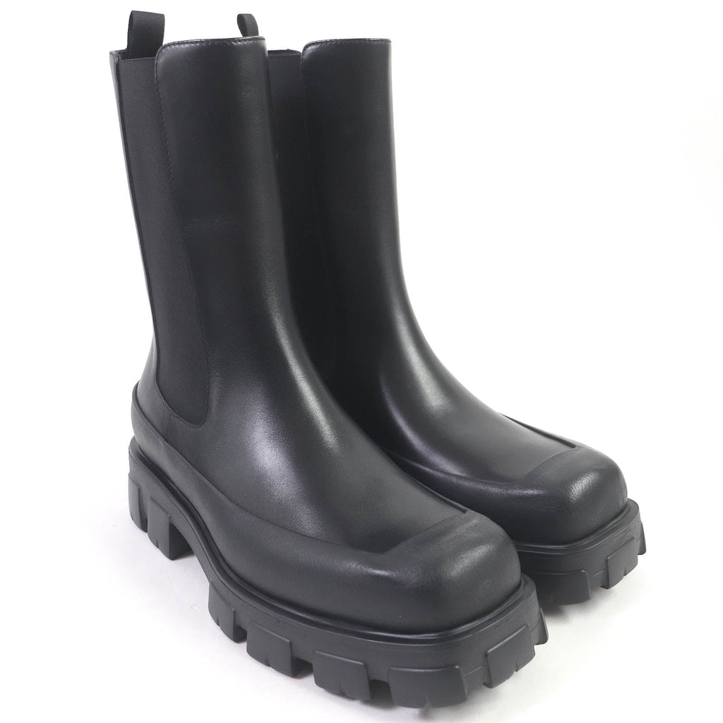 PRADA boots 2UG007 leather black monolith 10