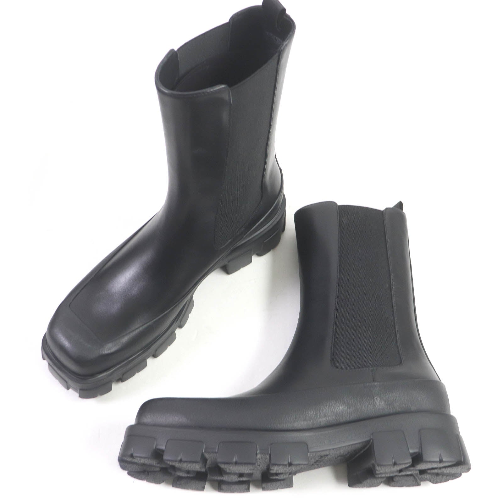 PRADA boots 2UG007 leather black monolith 10
