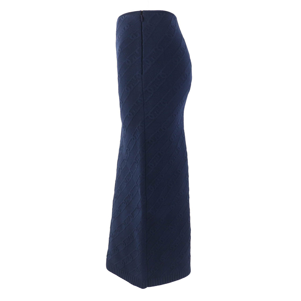 FENDI Long skirt FZQ677 Rayon Navy 40